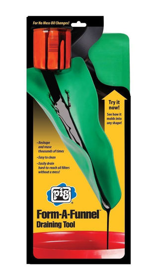 Picture of New Pig 18609 Form-A-Funnel® Flexible Draining Tool, 6.5" x 14.5"