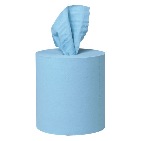 Picture of Kimberly-Clark KREW 400 Shop Towels, Centre Flow, Blue, 233'/Roll, 4/Box