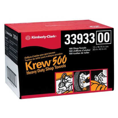 Picture of Kimberly-Clark KREW 500 Shop Towels, Twin POP-UP Box, White, 180 Wipers/Box