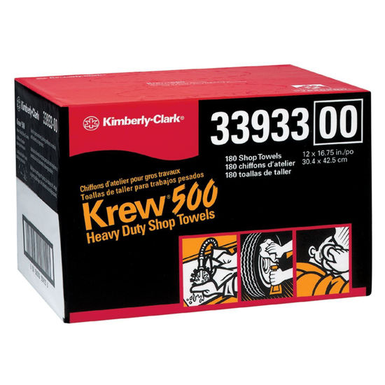 Picture of Kimberly-Clark KREW 500 Shop Towels, Twin POP-UP Box, White, 180 Wipers/Box