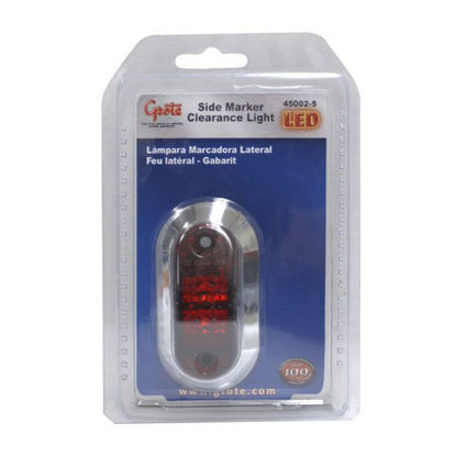 Picture of Grote 2 1/2" Oval LED Clearance / Marker Lamp with Chrome Bezel, Red (Retail Pack)